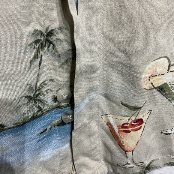 Campia Moda Men’s Tropical Beach Button Down Shirt Size L. Fishing Palm Tree - Picture 5 of 9